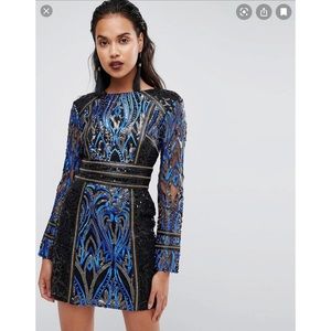 Boohoo Premium Long Sleeve Sequin Dress